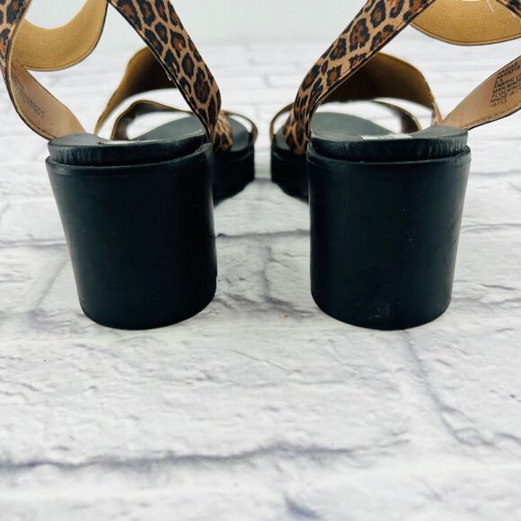 Steve Madden Haidar Cheetah Platform Chunky Sandals Women's 6.5 Soho Lug Sole - Picture 7 of 11